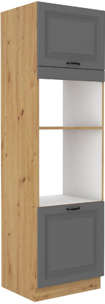 Stillo artisan/dustgrey 60 DPM-210 2F 60 cm koloninė spintelė su orkaite ir mikrobangų krosnele