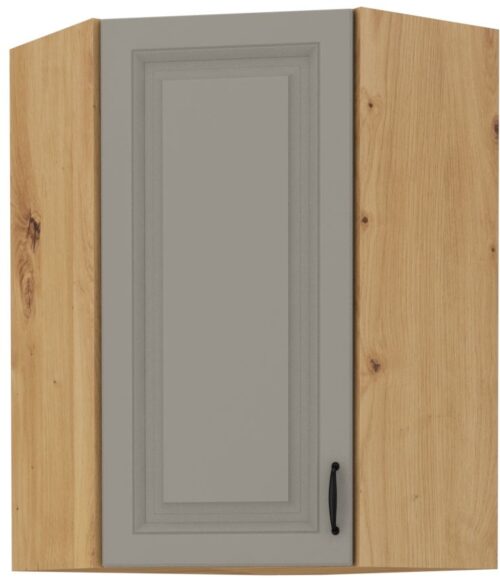 Viršutinė kampinė spintelė 60 cm Stillo artisan/molio pilkumo 60×60 GN-90 (45 laipsnių) 1F