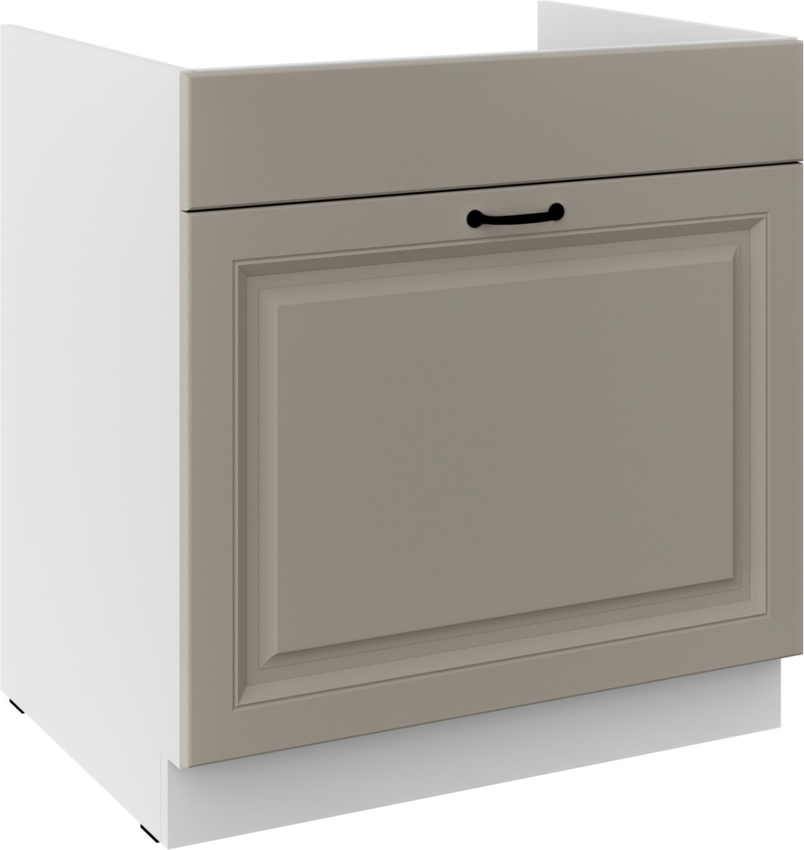 Apatinė spintelė 80 cm, kriauklė, stalčius, Stillo balta/molio pilka, 80 ZL, 1S, BB, PREMIUM BOX