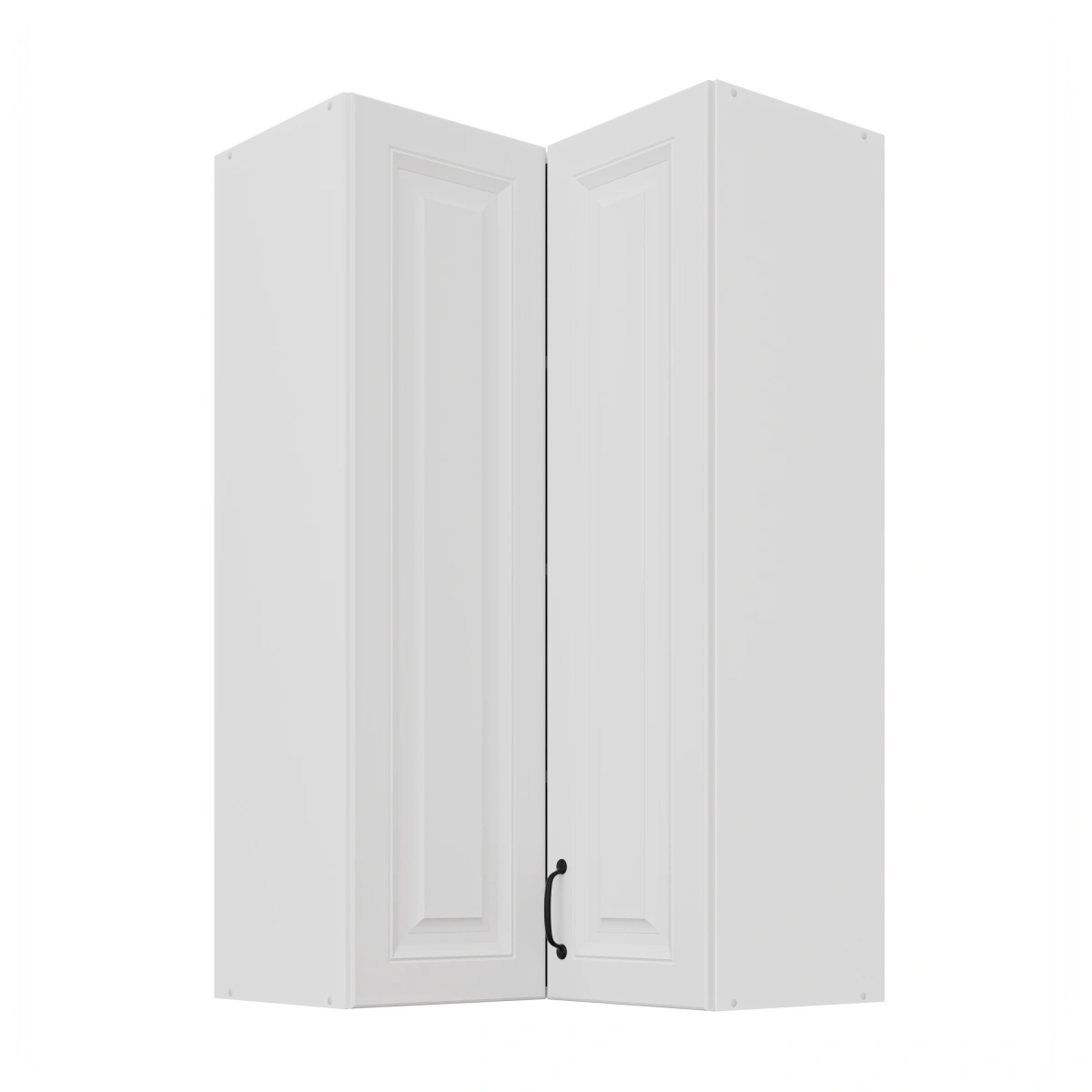 Viršutinė kampinė spintelė 60 cm Stillo balta/balta 60x60 GN-108 2F 90 laipsnių