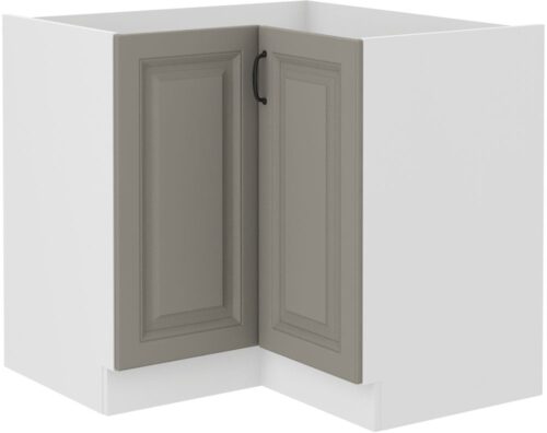 Apatinė kampinė spintelė 90/90 cm Stillo balta/molio pilka 90×90 ND 2F BB