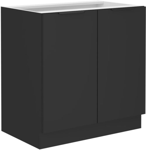 Apatinė spintelė 80 cm Siena juoda matinė 80 D 2F BB