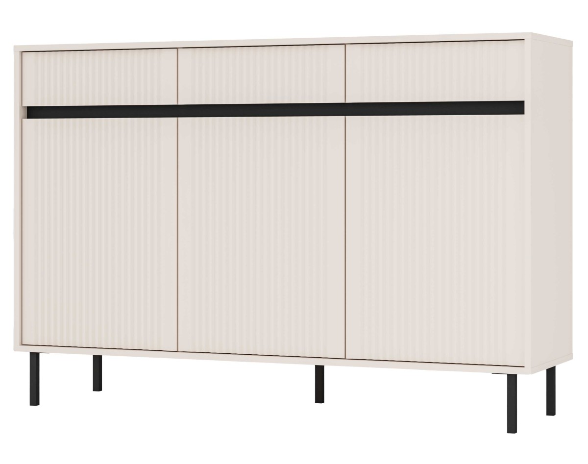 Komoda su spintelėmis ir stalčiais Osaka 3F3S smėlio spalvos