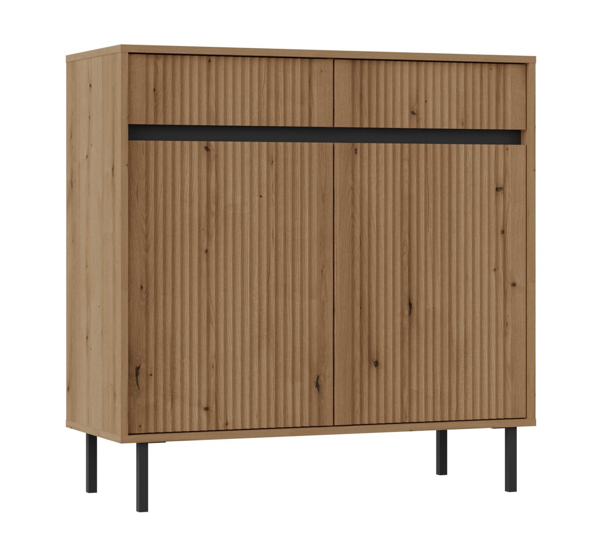 Komoda su spintelėmis ir stalčiais Osaka 2F2S ąžuolo spalvos