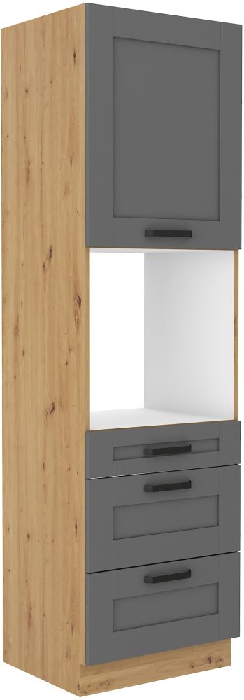 60 cm koloninė orkaitė su stalčiais Luna artisan/dulkių pilka 60 DPS-210 3S 1F