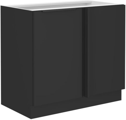 Apatinė kampinė spintelė 105/60 cm Siena juoda matinė 105 ND 1F BB