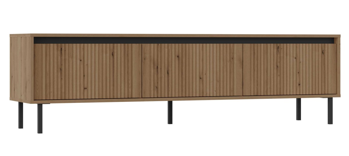 TV spintelė su stalčiais Osaka 3S, ąžuolo spalvos, „Evoke“