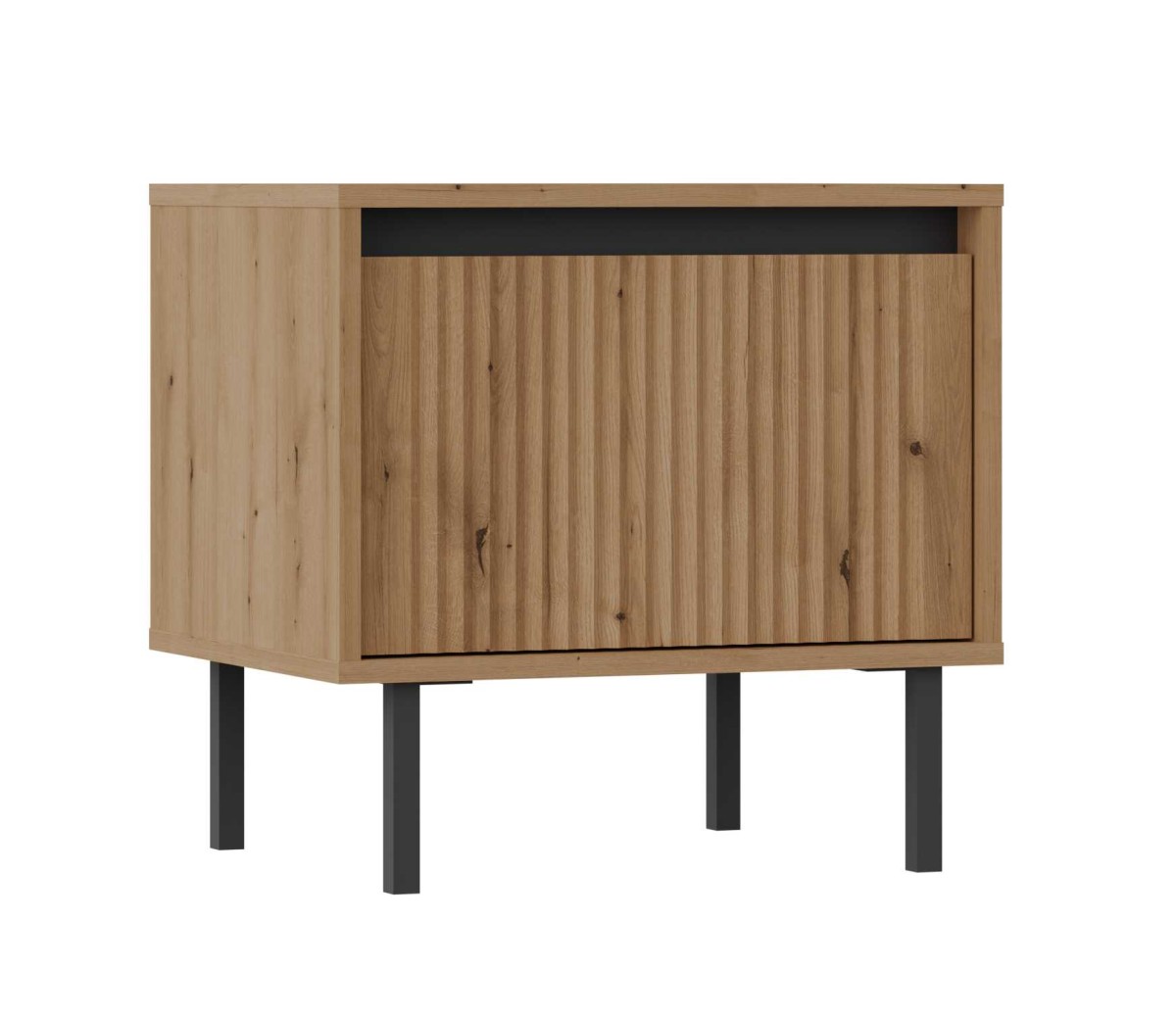 Osaka 1S naktinis staliukas su stalčiumi, ąžuolo spalvos