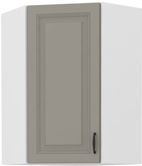 Viršutinė kampinė spintelė 60 cm Stillo balta/pilka 60×60 GN-90 45 laipsnių 1F