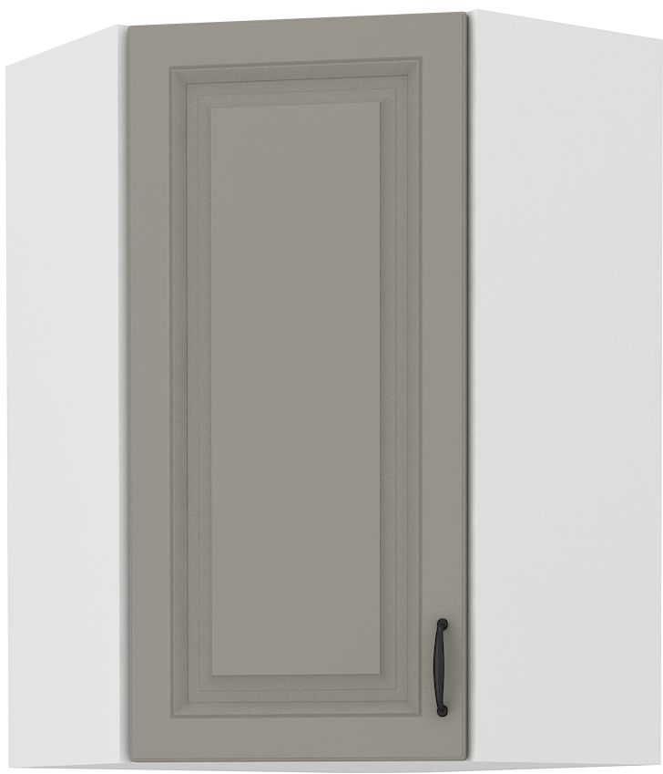 Viršutinė kampinė spintelė 60 cm Stillo balta/pilka 60x60 GN-90 45 laipsnių 1F