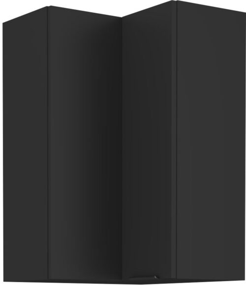 Viršutinė kampinė spintelė 60 cm Siena juoda matinė 58×58 GN-90 2F 90 laipsnių