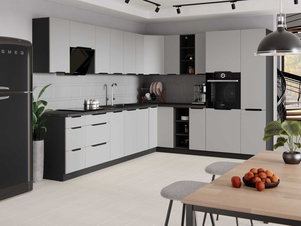 Arona kampinis virtuvės komplektas, kampinė virtuvė 315/250 cm