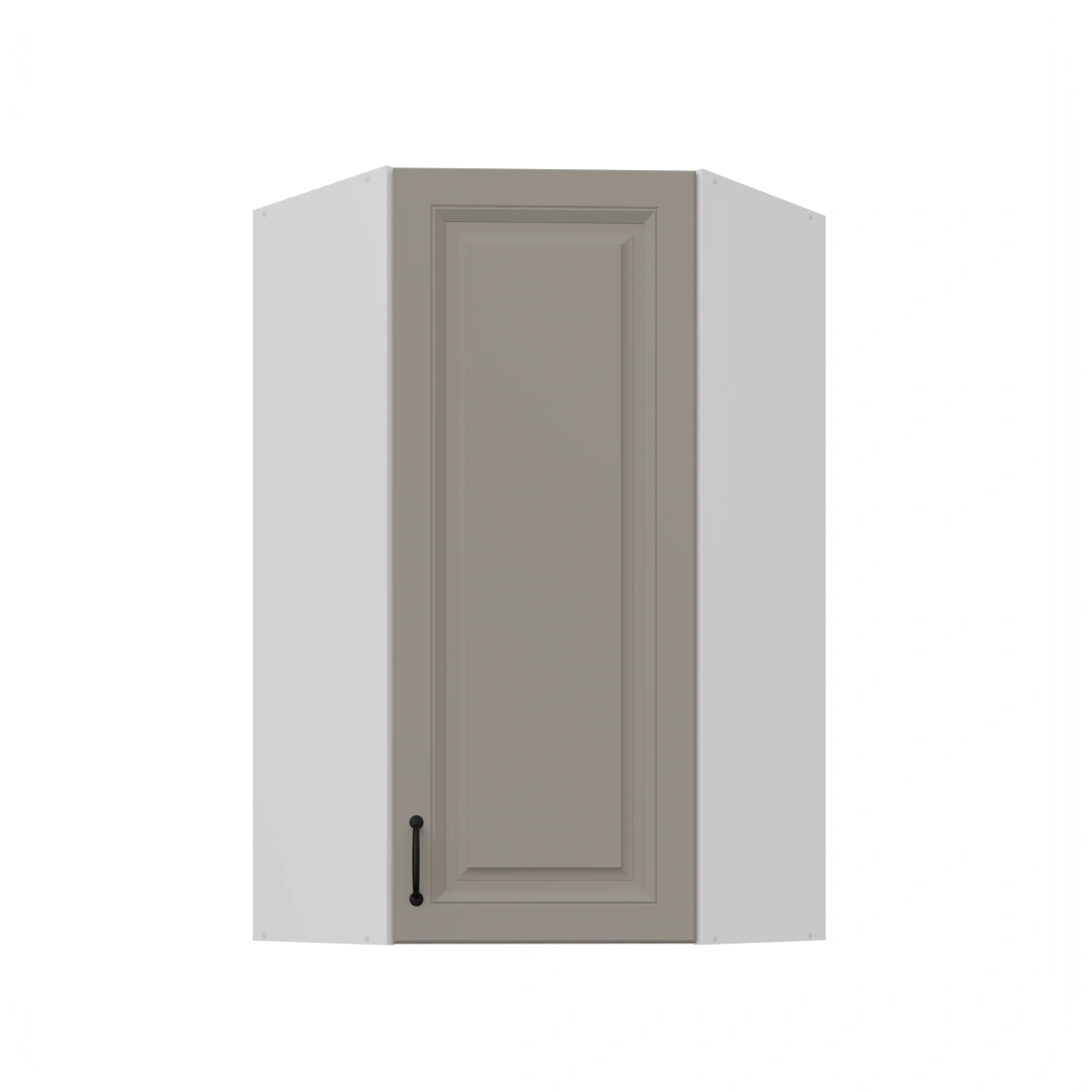 Viršutinė kampinė spintelė 60 cm Stillo balta/molio pilka 60x60 GN-108 45 laipsnių 1F