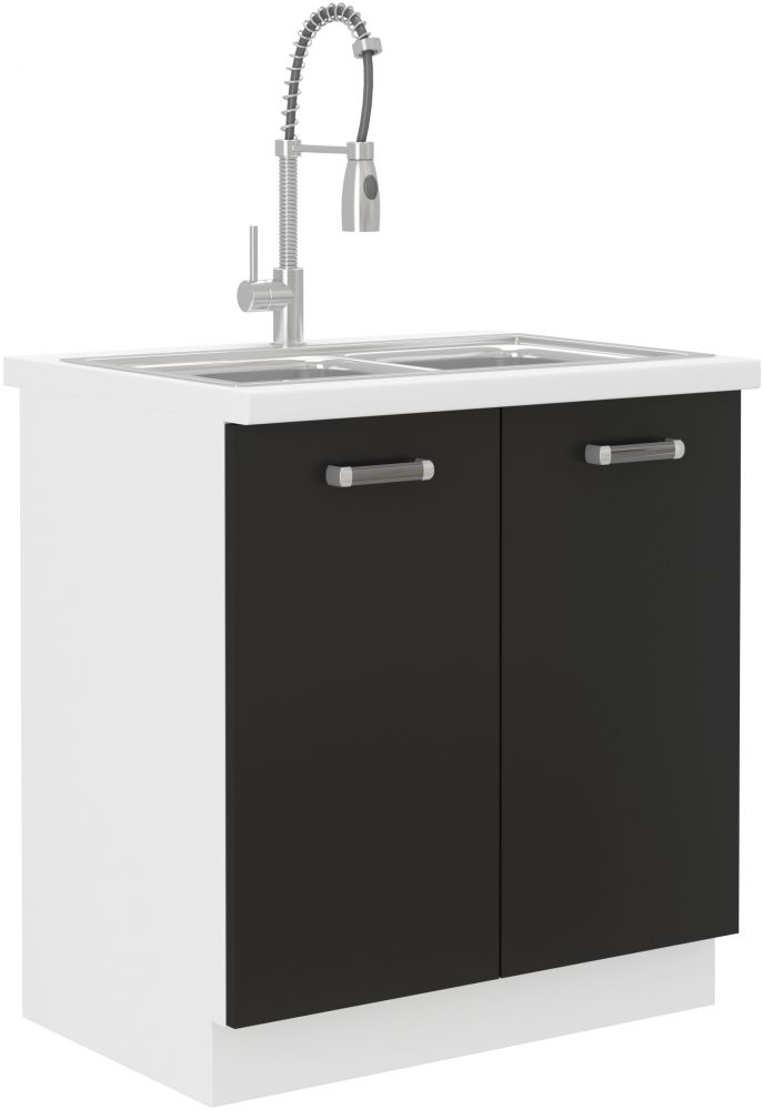 Apatinė spintelė 80 cm Omega 80ZL2F kriauklė su stalviršiu