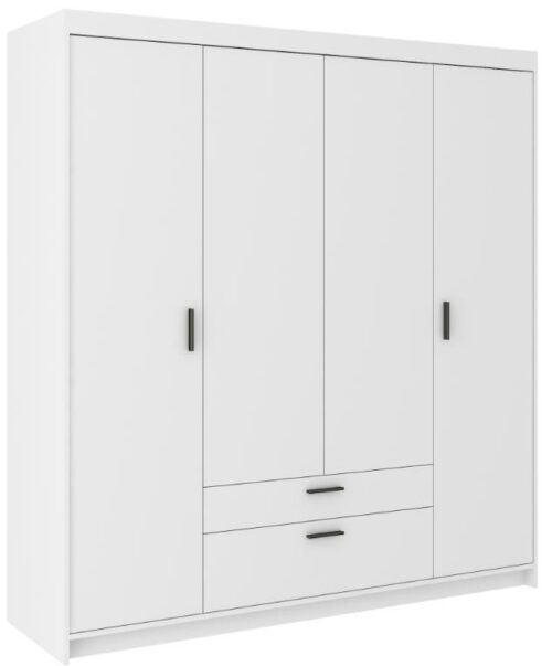 Elena 4D keturių durų spinta, balta matinė