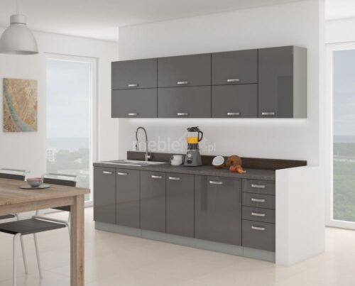 Pilka virtuvė 260 cm