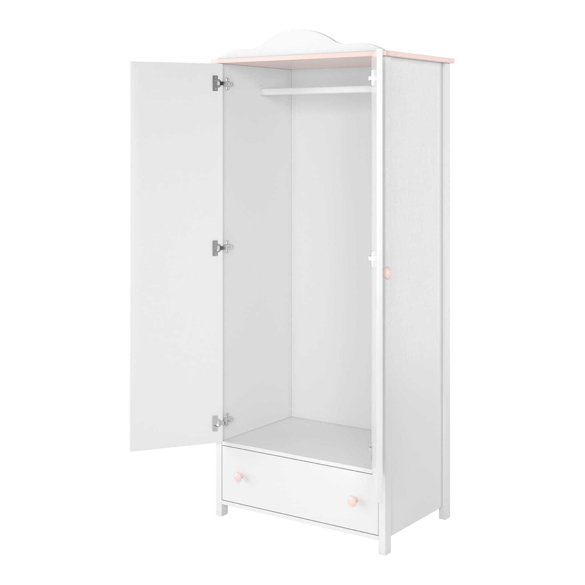 Dviejų durų spinta LUNA LN-01 balta/rožinė - Paveikslėlis 3