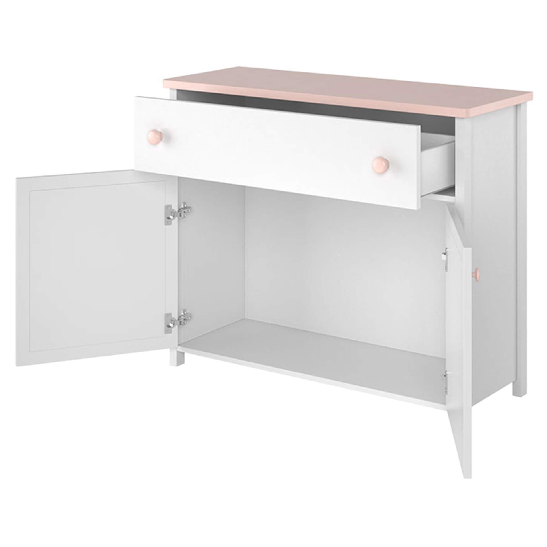 LUNA LN-05 komoda balta/rožinė - Paveikslėlis 3