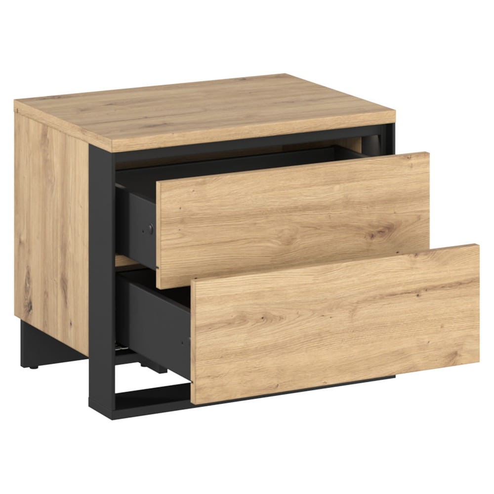 QUANT QS-03 naktinis staliukas | Artisan ąžuolas, juoda - Paveikslėlis 3