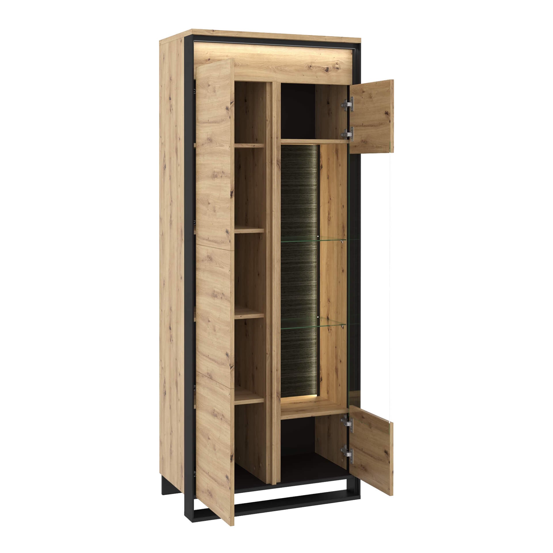QUANT QA-03 vitrina, ąžuolo imitacija / juoda — изображение 3