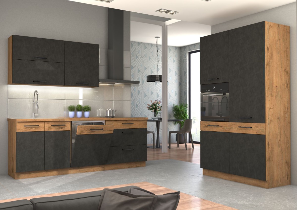 Vigo virtuvė 260 cm grafito matinė - Paveikslėlis 4