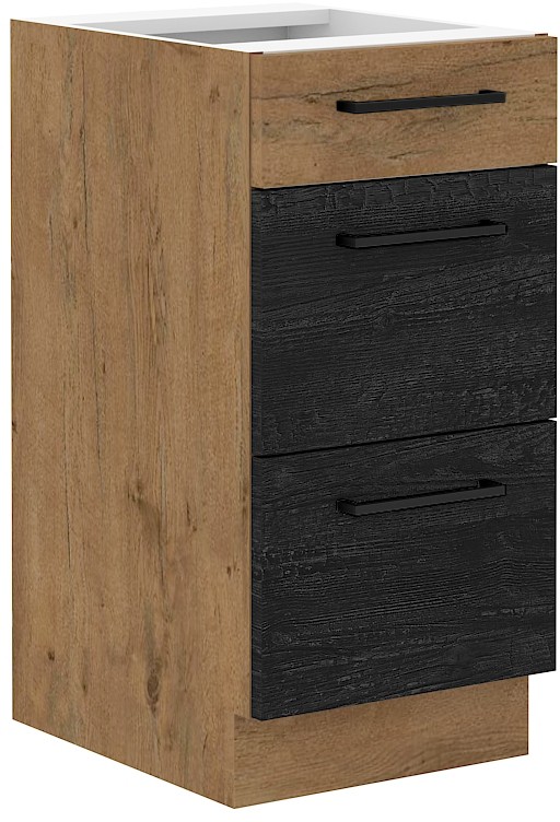 Apatinė spintelė 40 cm stalčiai Quadro 40 D 3S BB Vigo Dark