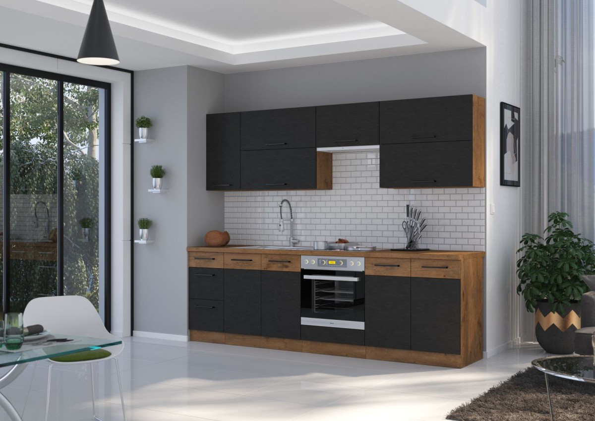 Vigo virtuvė 260 cm grafito matinė - Paveikslėlis 5