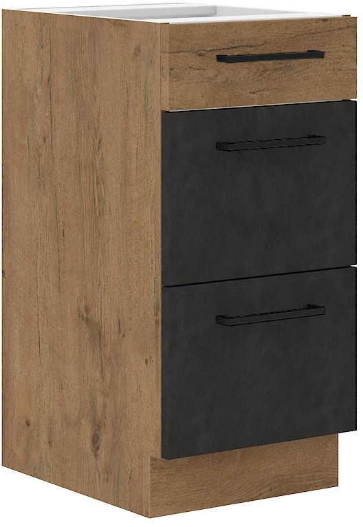 Vigo apatinė spintelė su stalčiais, matinės grafito spalvos 40 D 3S BB