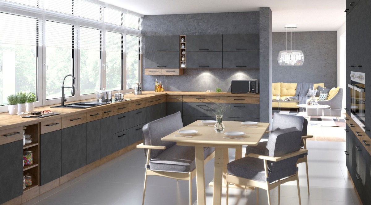 Vigo virtuvė 260 cm grafito matinė - Paveikslėlis 7