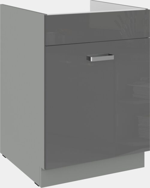 Apatinė spintelė 60 cm, kriauklės stalčius, pilka, 60 ZL 1S BB, PREMIUM BOX