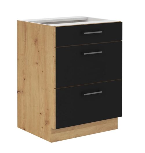 Apatinė spintelė 60 cm su stalčiais Modena 60 D 3S BB Quadro