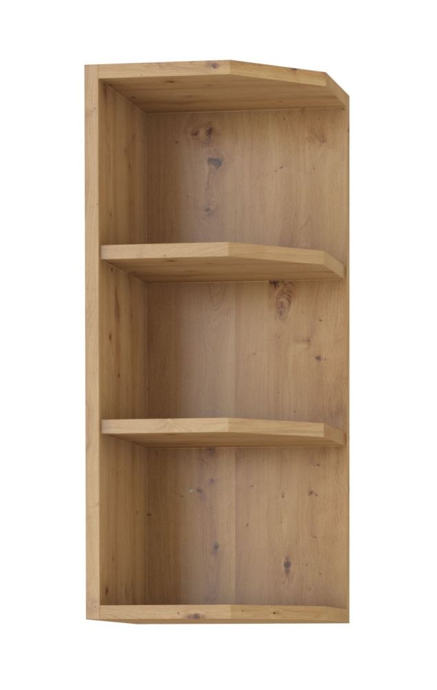 Atvira viršutinė lentyna su galu 30 cm, meniško ąžuolo 30 G-72 ZAK