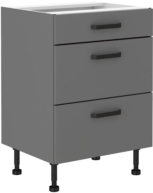 Apatinė spintelė 60 cm su stalčiais Nessa 60D 3S BB