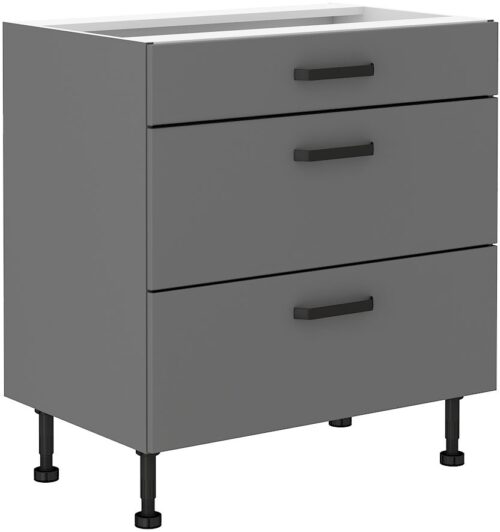 Apatinė spintelė 80 cm su stalčiais Nessa 80D 3S BB