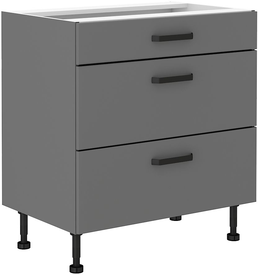 Apatinė spintelė 80 cm su stalčiais Nessa 80D 3S BB