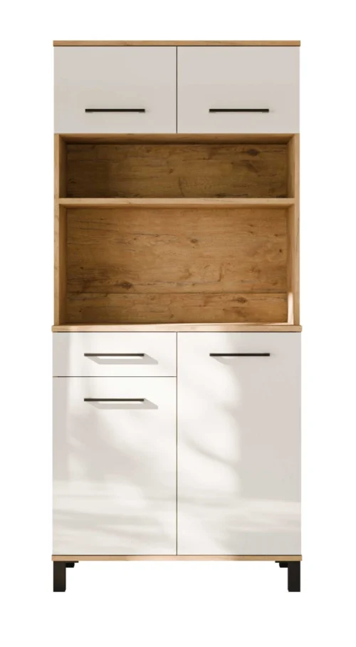 Vigo virtuvės indauja bufetas, balta, blizgi, 80 cm