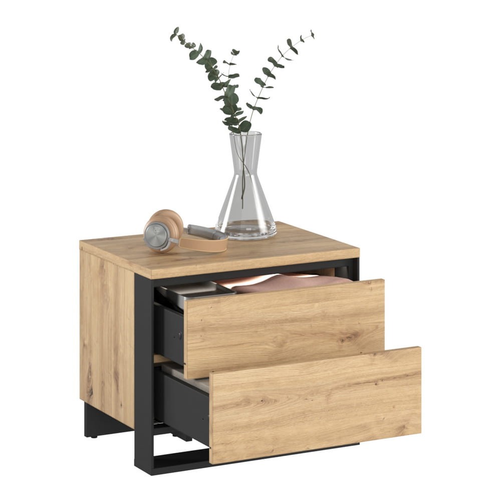 QUANT QS-03 naktinis staliukas | Artisan ąžuolas, juoda - Paveikslėlis 4