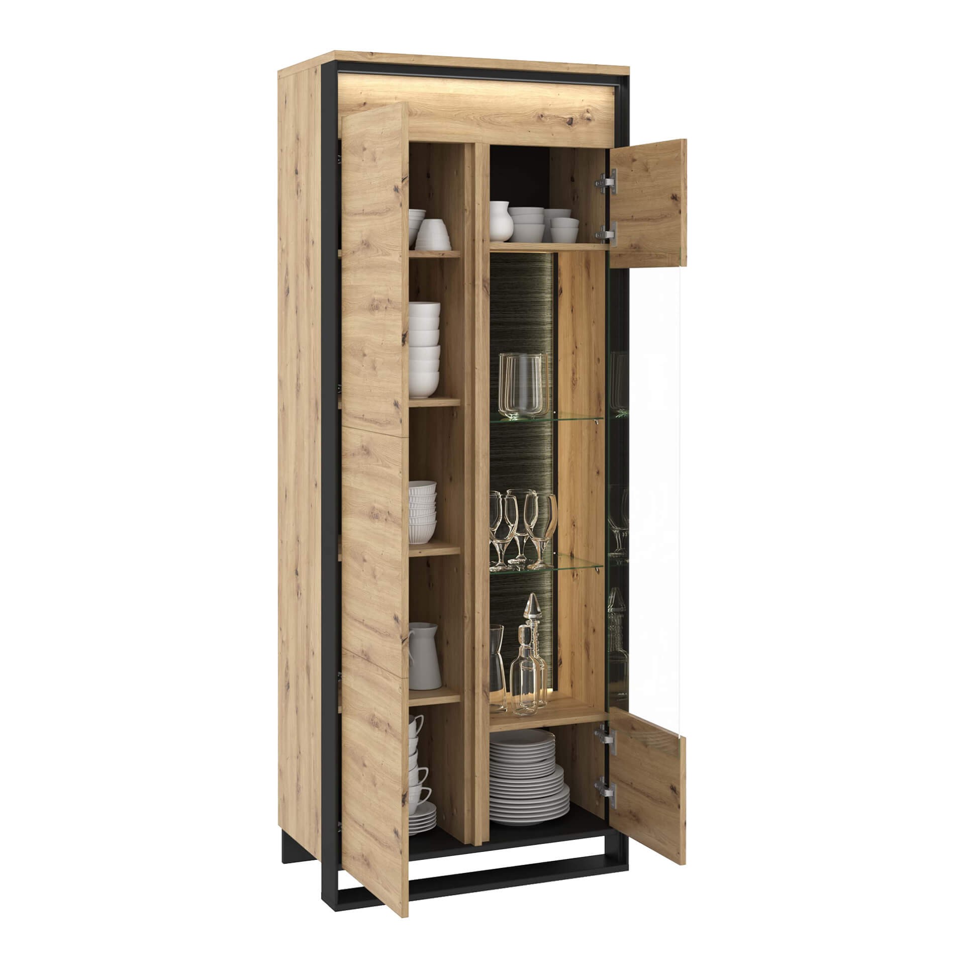 QUANT QA-03 vitrina, ąžuolo imitacija / juoda — изображение 4