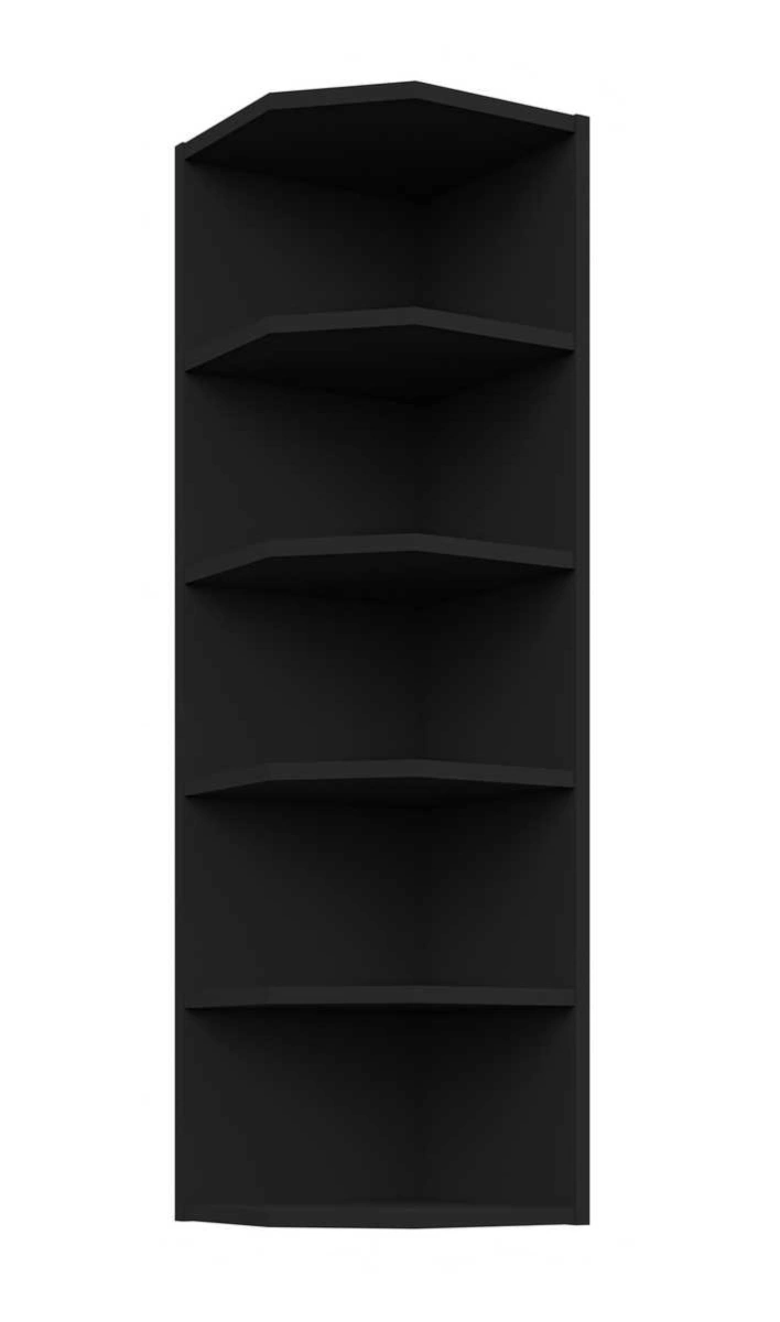 Atvira viršutinė lentyna su galu 30 cm juoda 30 G-108 ZAK