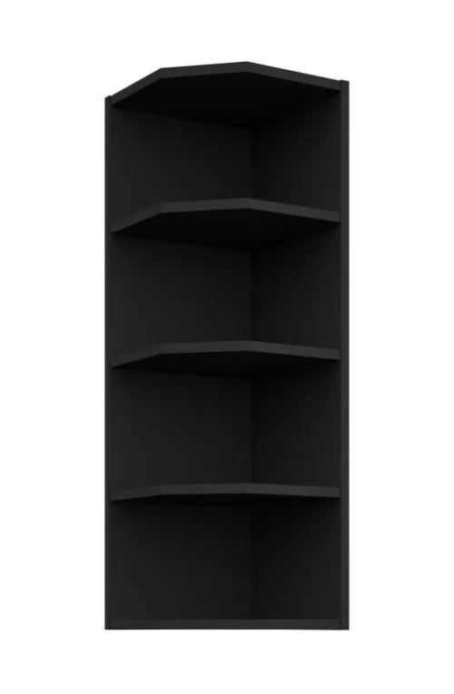 Atvira viršutinė lentyna su galu 30 cm juoda 30 G-90 ZAK