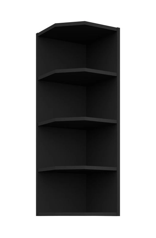 Atvira viršutinė lentyna su galu 30 cm juoda 30 G-90 ZAK