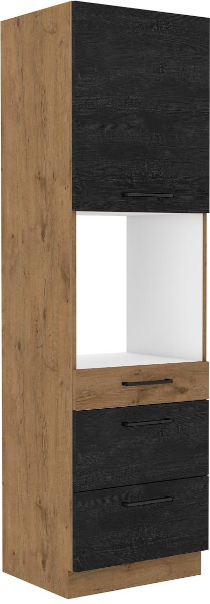 60 cm koloninė spintelė su stalčiais 60 DPS-210 3S 1F Vigo Dark