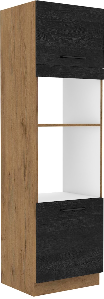 60 cm koloninė spintelė su orkaite ir mikrobangų krosnele 60 DPM-210 2F Vigo Dark