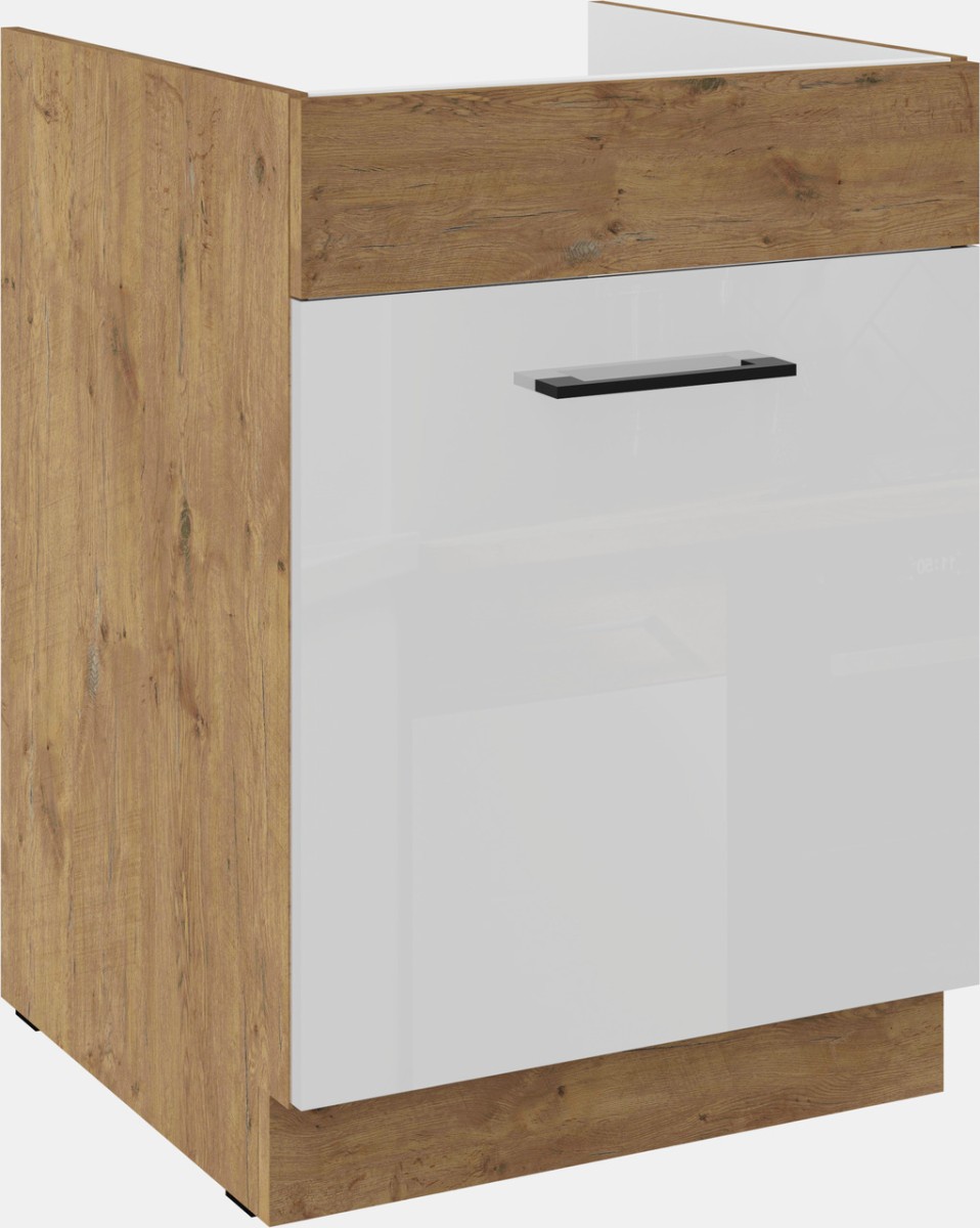 Apatinė spintelė 60 cm kriauklės stalčiui Vigo balta blizgi 60 ZL 1S BB PREMIUM BOX