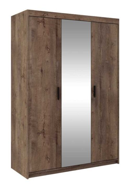 Trijų durų spinta su veidrodžiu Elena 3D, ąžuolo lefkas