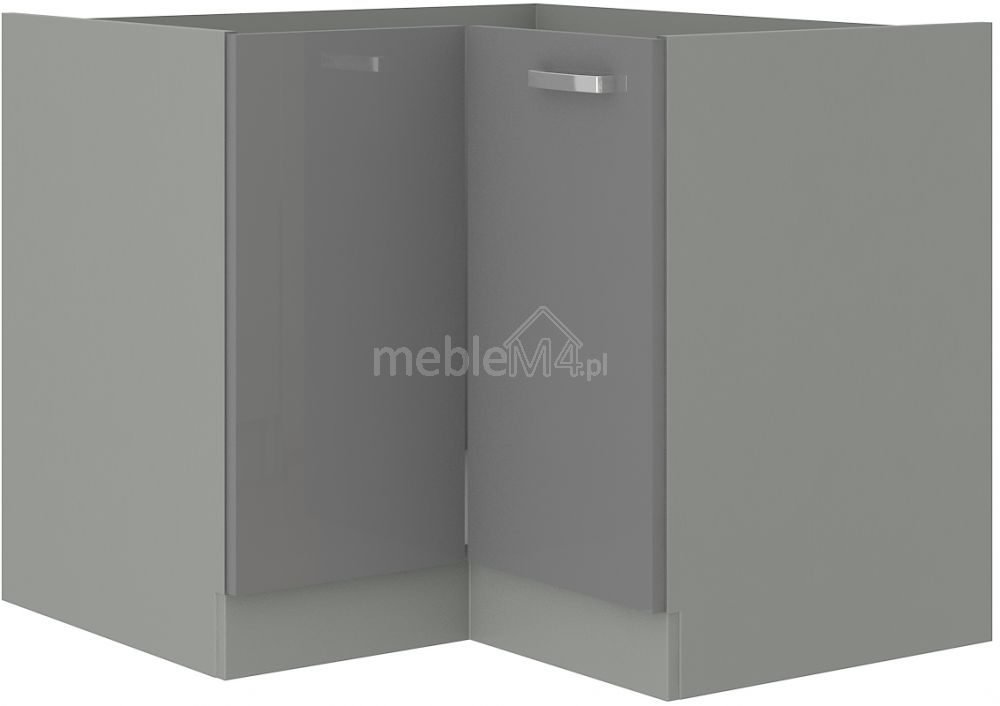 Apatinė kampinė spintelė pilka 90x90 ND 2FBB