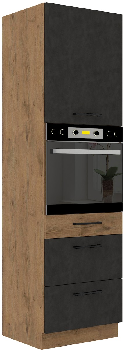 Vigo krosnies kolonėlės spintelė grafito matinė 60 DPS-210 3S 1F