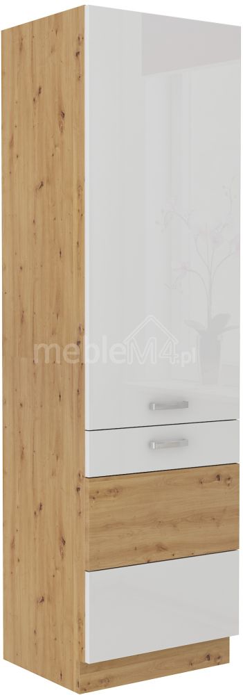 „Artisan“ balta blizgi koloninė spintelė 60 DK-210 2F