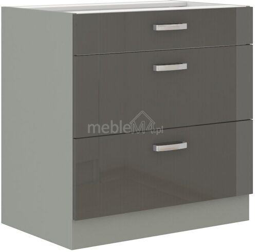 Apatinė spintelė su stalčiais, pilka, 80 D 3S BB