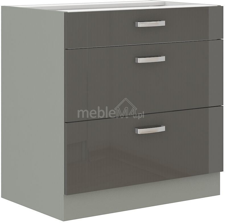 Apatinė spintelė su stalčiais, pilka, 80 D 3S BB